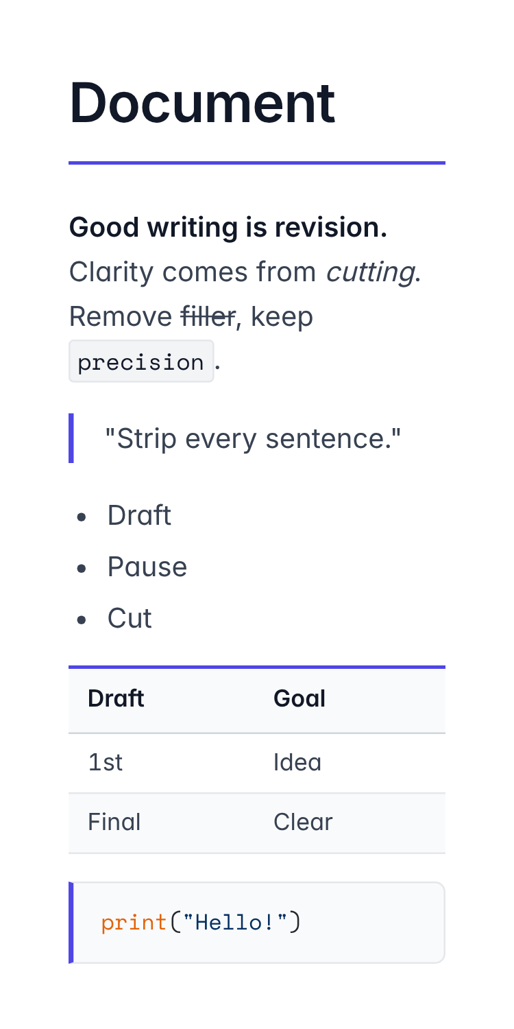 Clarity theme preview